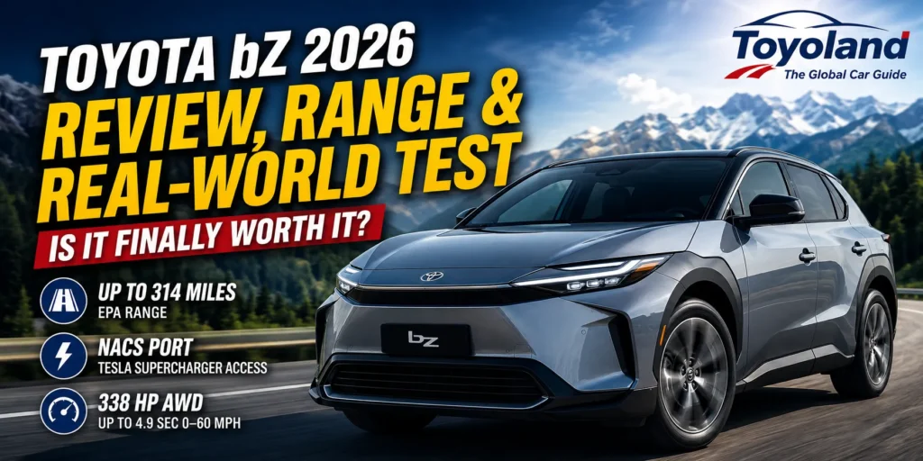 2026 Toyota bZ electric SUV, formerly the bZ4X, charging at a fast charger