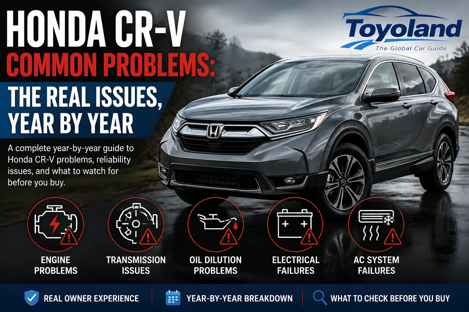 Honda CR-V common problems and reliability issues year by year