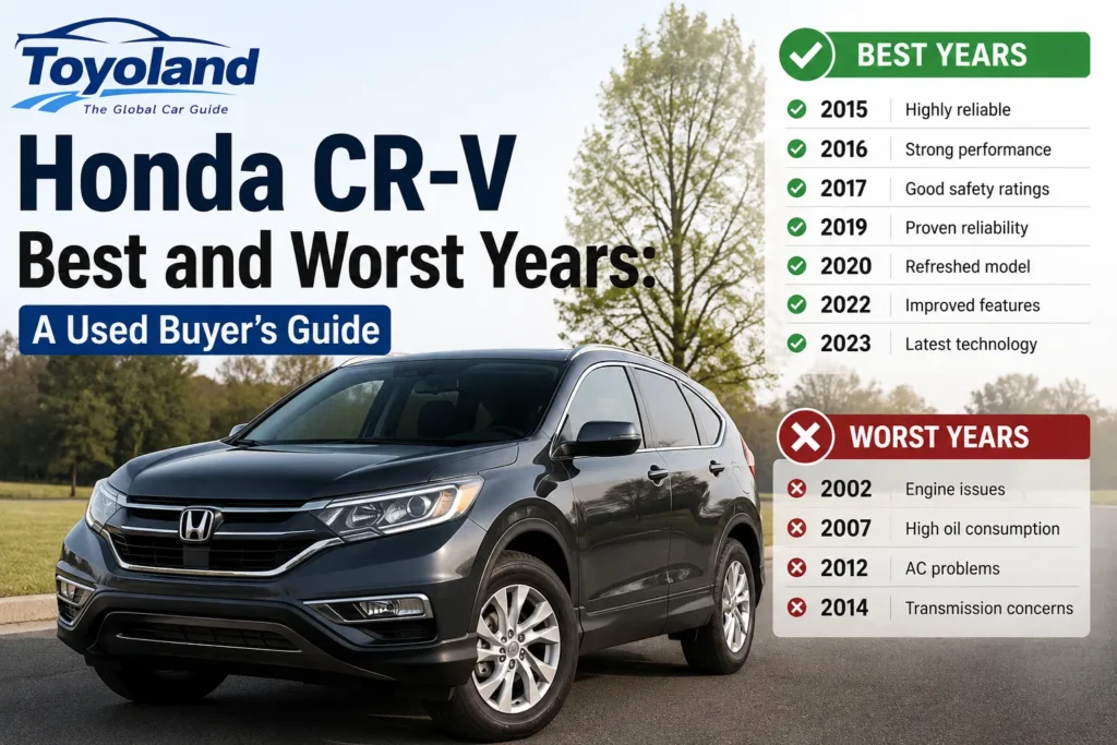 Silver Honda CR-V compact SUV, illustrating a used CR-V best and worst years buying guide