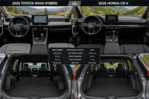 Cabin and cargo comparison of the 2026 Toyota RAV4 and Honda CR-V