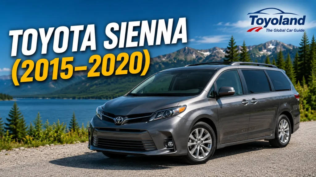 Toyota Sienna minivan with sliding door open, illustrating a Sienna best and worst years family guide