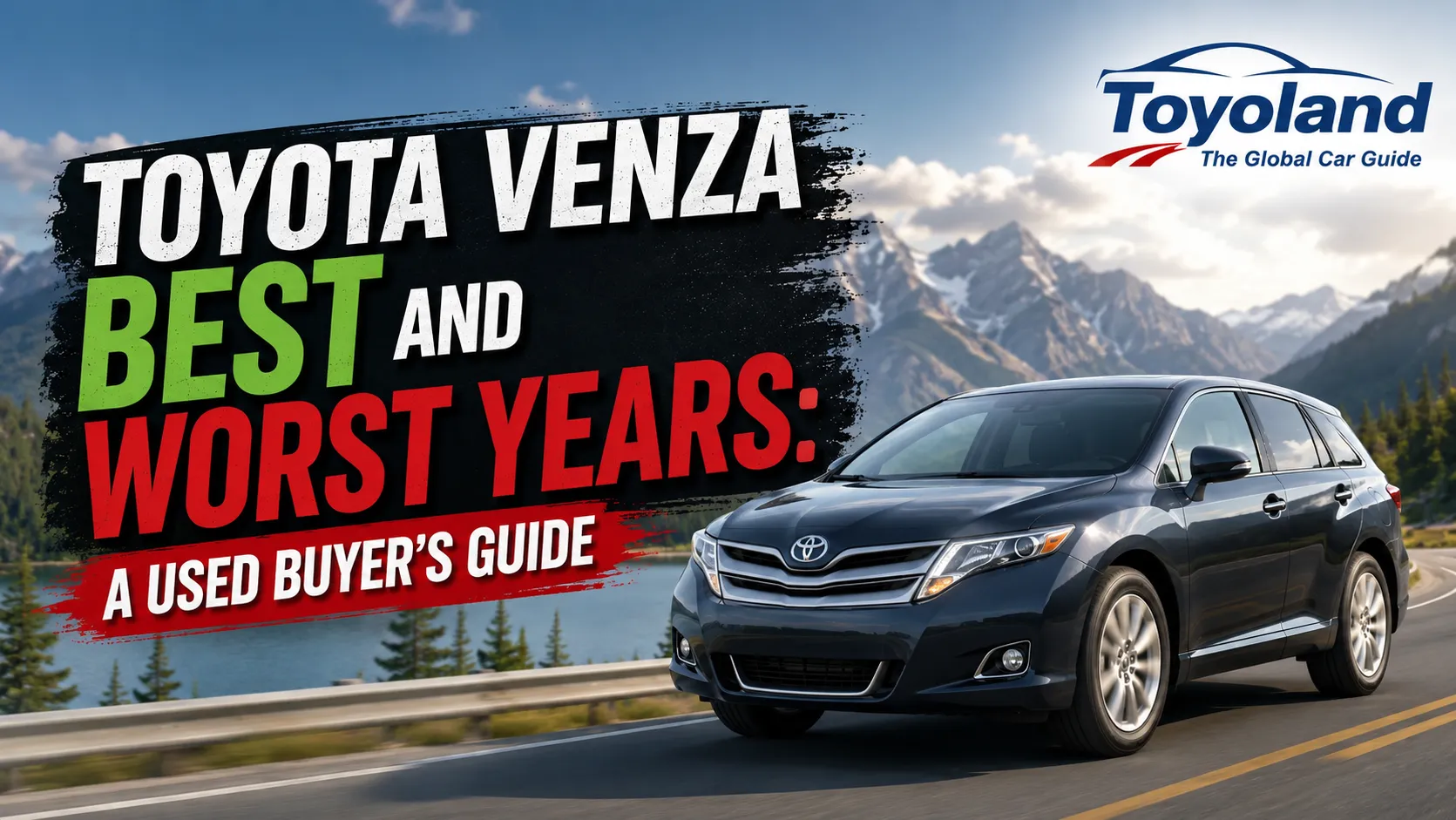 Toyota Venza hybrid SUV at dusk, illustrating a Venza best and worst years guide